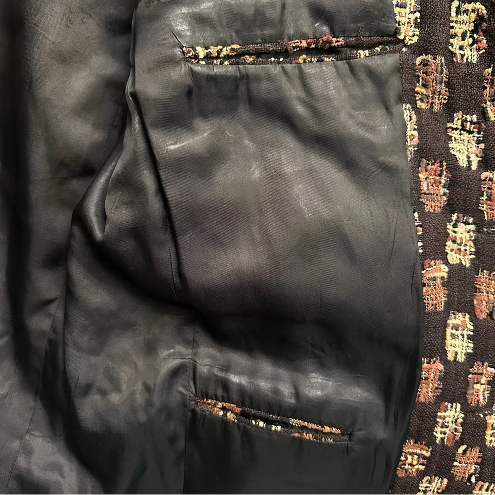 Vintage Al Barden Tweed Blazer 40R Brown Textured Wool Sport Coat